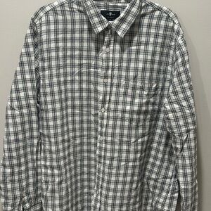7 For All Mankind Black and White Checkered Shirt